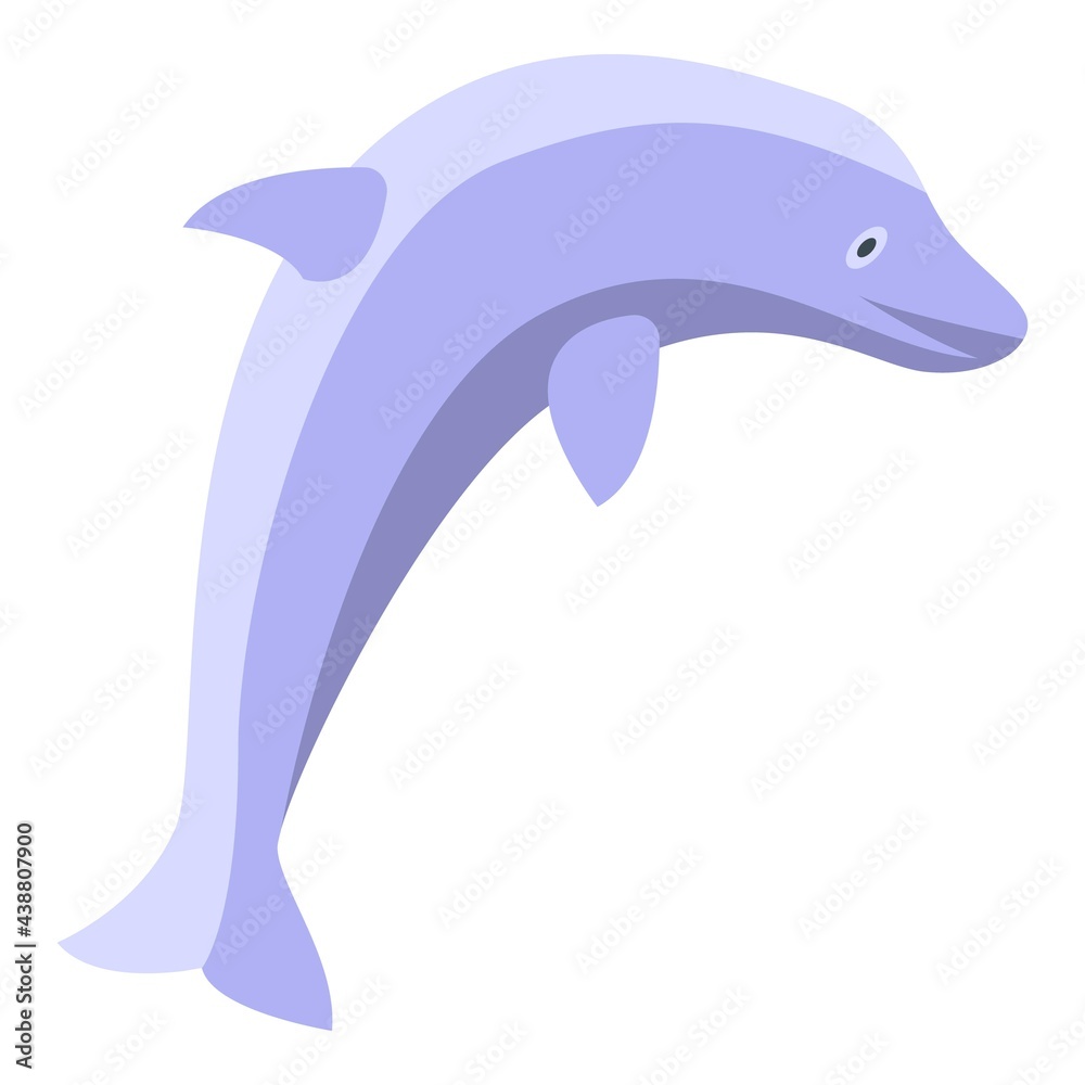 Fototapeta premium Jumping dolphin icon. Isometric of Jumping dolphin vector icon for web design isolated on white background