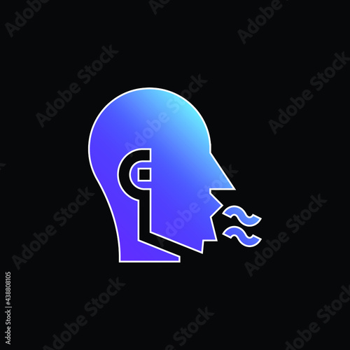 Bad Breath blue gradient vector icon
