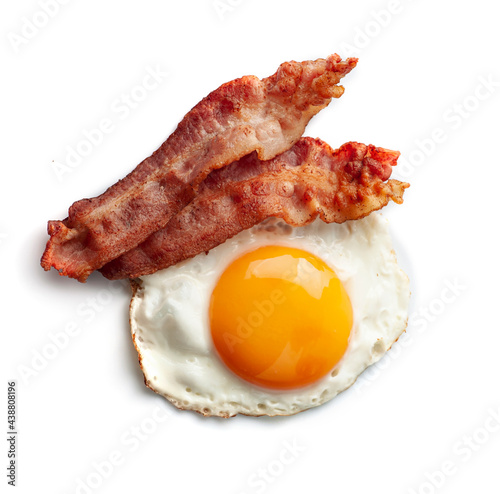 Fried eggs and bacon photo