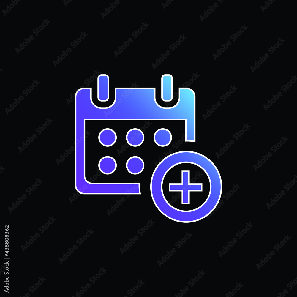 Add Calendar Symbol For Events blue gradient vector icon Add Calendar Symbol For Events blue gradient vector icon