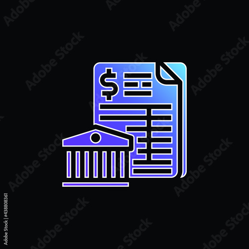 Bank Statement blue gradient vector icon