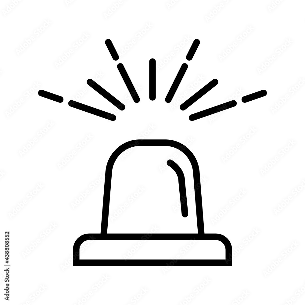 Emergency siren icon in flat style. Police alarm vector illustration on white background. Medical alert business concept. Emergency siren icon in flat style. Police alarm vector illustration on white background. Medical alert business concept.