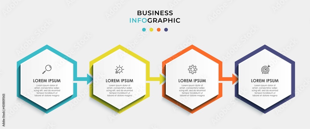 Vector Infographic design business template with icons and 4 options or steps. Can be used for process diagram, presentations, workflow layout, banner, flow chart, info graph Vector Infographic design business template with icons and 4 options or steps. Can be used for process diagram, presentations, workflow layout, banner, flow chart, info graph