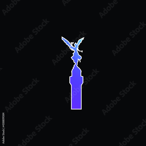 Angel Of Independence Of Mexico blue gradient vector icon