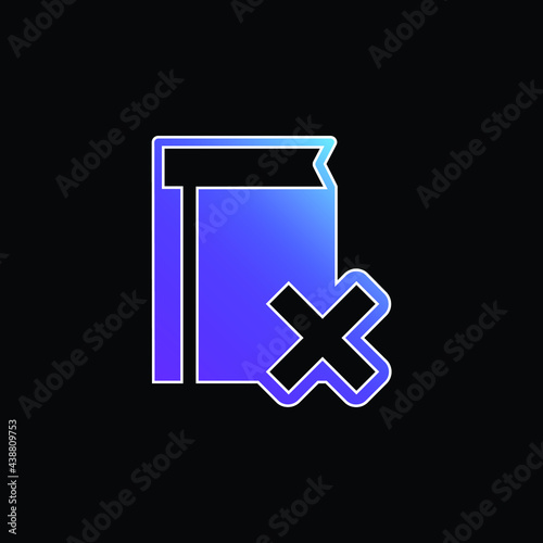 Book With Cross Delete Symbol blue gradient vector icon