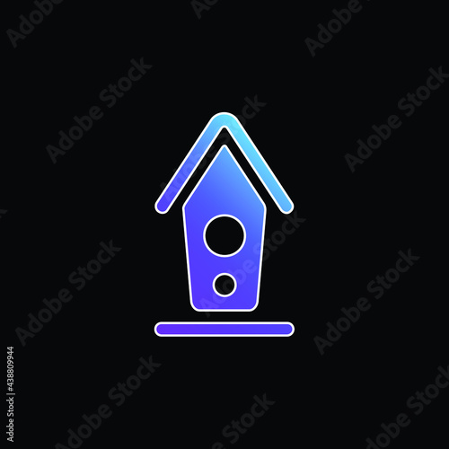 Birdhouse blue gradient vector icon