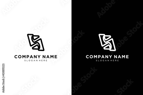 Abstract Letter S with Unique Line logotype. Creative vector based icon template.