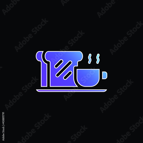 Breakfast blue gradient vector icon