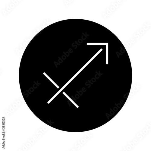 Photography sagittarius zodiac icon vector isolated on white background
