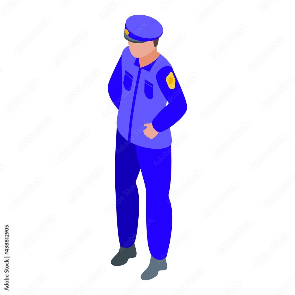 Policeman consumer rights icon. Isometric of Policeman consumer rights vector icon for web design isolated on white background Policeman consumer rights icon. Isometric of Policeman consumer rights vector icon for web design isolated on white background