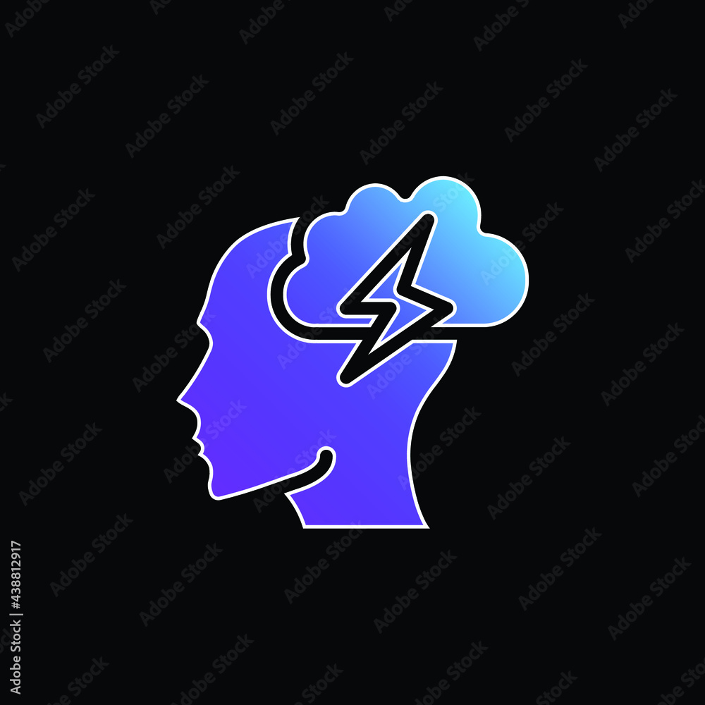 Brainstorm blue gradient vector icon Brainstorm blue gradient vector icon