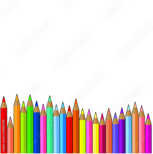 vector colour pencil background border frame