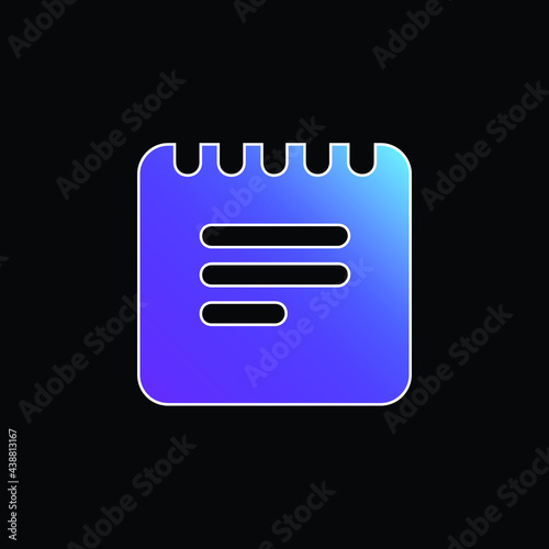 Black Notes Interface Square Symbol With Spring blue gradient vector icon