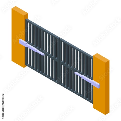 Automatic gate button icon. Isometric of Automatic gate button vector icon for web design isolated on white background