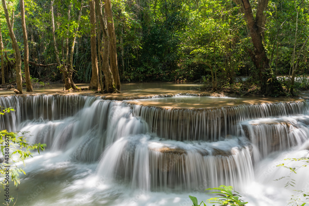 Huai Mae Khamin waterfall at Kanchanaburi , Thailand , beautiful waterfall