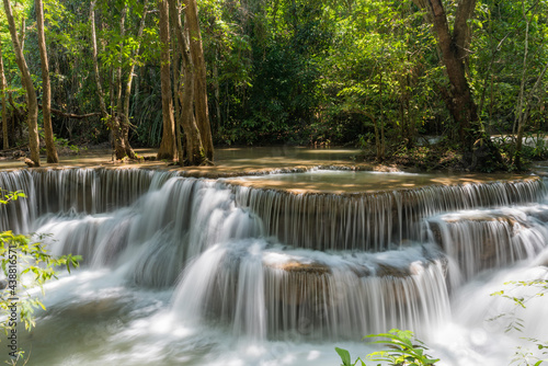Huai Mae Khamin waterfall at Kanchanaburi , Thailand , beautiful waterfall