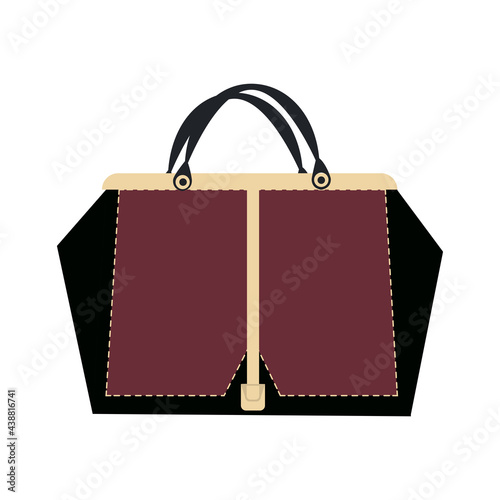 Fashion Bag of Colorful Empty Isolated in White. Vector Illustration handbag shopper