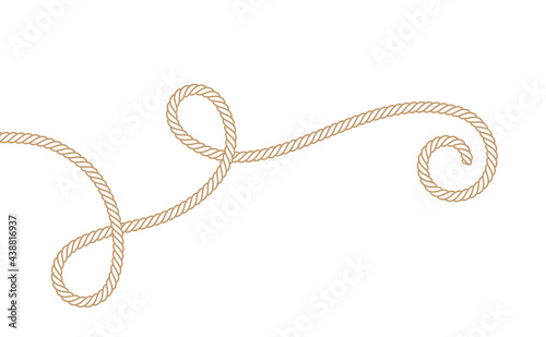 Vector twisted rope. Isolated on white background. photo