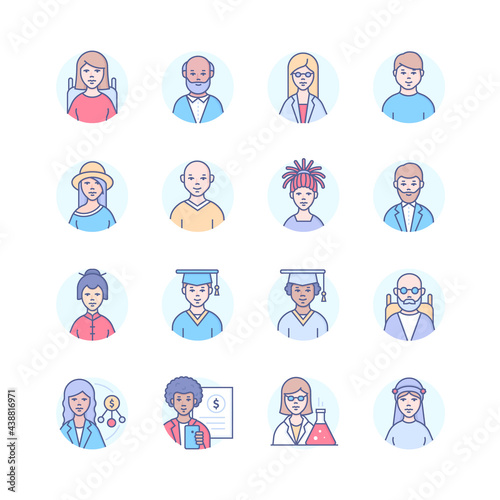 Diversity - modern line design style icons set