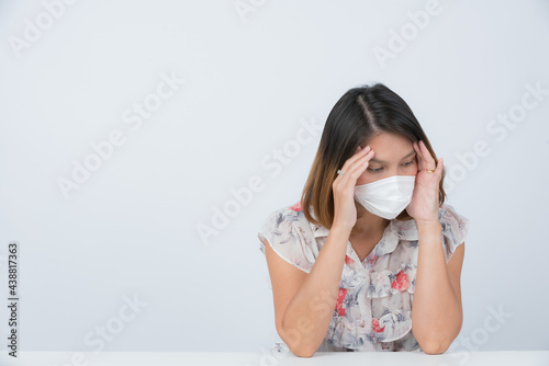 Woman faint, Asian woman is sick photo