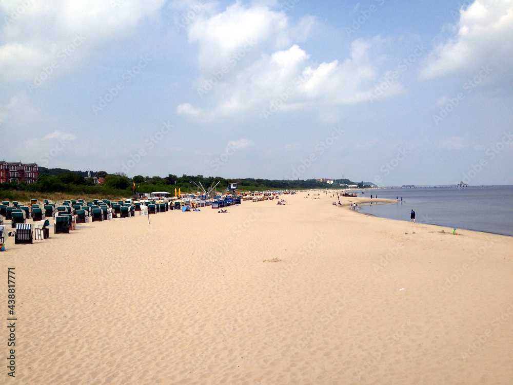 Strand des Seebad Ahlbeck auf der Insel Usedom in der Ostsee.
