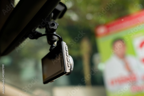 car camera with blur background