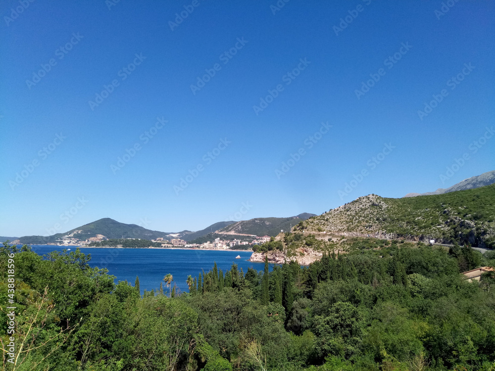 Sea and Mountain landscape, Budva, Montenegro