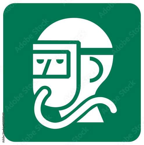 Wear Breathing Apparatus In This Area Symbol Sign,Vector Illustration, Isolated On White Background Label. EPS10