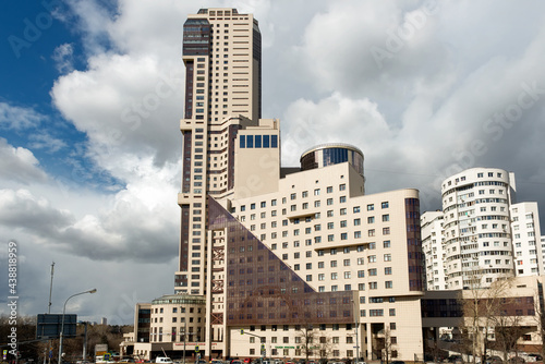  View of the Continental residential complex on a spring cloudy day. Moscow, prospect Marshal Zhukov, 78