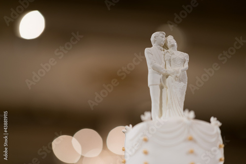 Wedding doll on cake, love couple