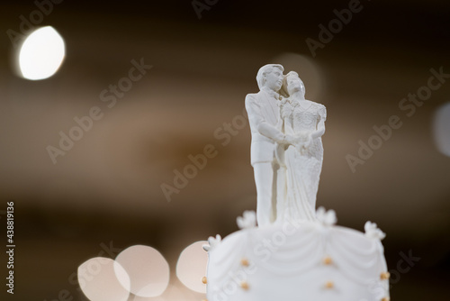 Wedding doll on cake, love couple