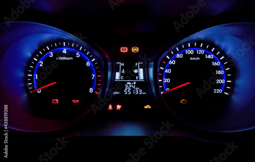 Illuminated speedometer panel