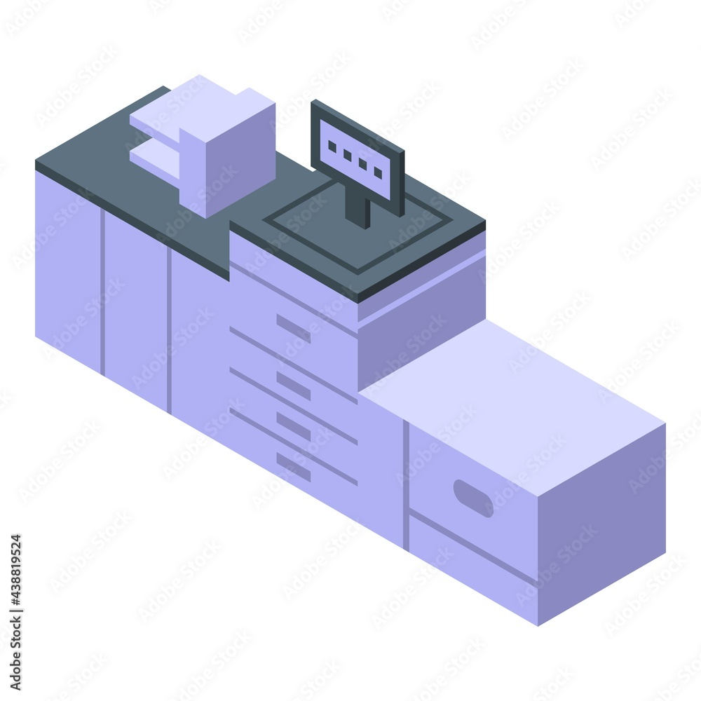 Office digital printing icon. Isometric of Office digital printing vector icon for web design isolated on white background Office digital printing icon. Isometric of Office digital printing vector icon for web design isolated on white background