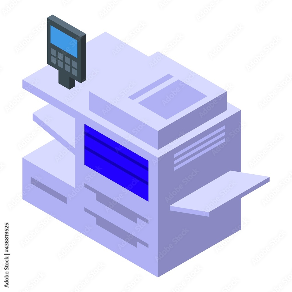 Multitask digital printing icon. Isometric of Multitask digital printing vector icon for web design isolated on white background Multitask digital printing icon. Isometric of Multitask digital printing vector icon for web design isolated on white background