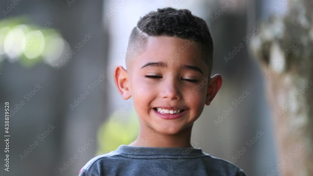 Hispanic child little boy portrait. Brazilian kid smiling