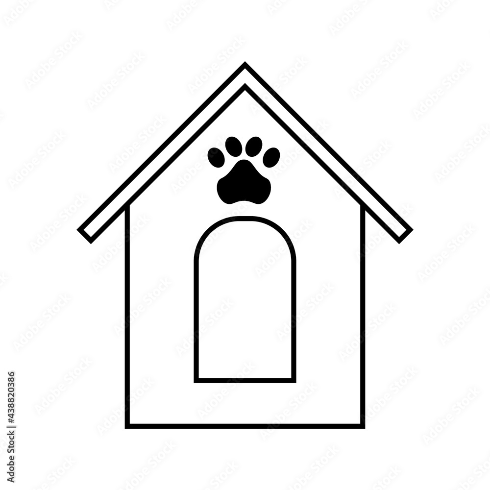 dog cage and bowl With Bone Vector Icon on white background dog cage and bowl With Bone Vector Icon on white background