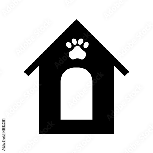 dog cage and bowl With Bone Vector Icon on white background