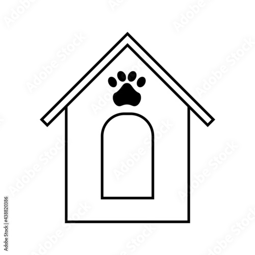 dog cage and bowl With Bone Vector Icon on white background