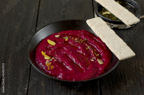 Еasy beetroot hummus transforms your traditional high carb dip using low carb ingredients and good oils with Keto Crackers