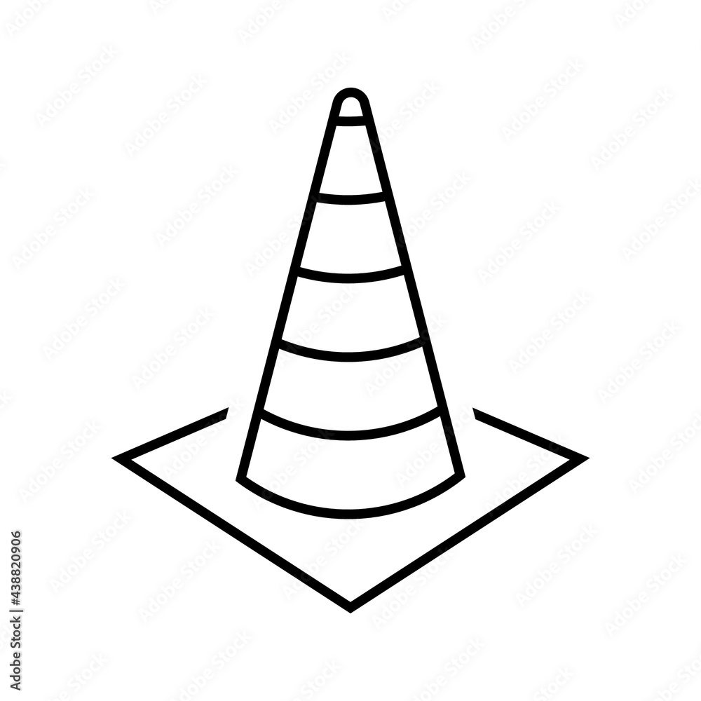 Traffic cone Safety outline art. Simple modern icon design illustration. eps 10