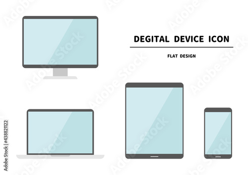 スマホ　タブレット　PC　アイコン　フラットデザイン