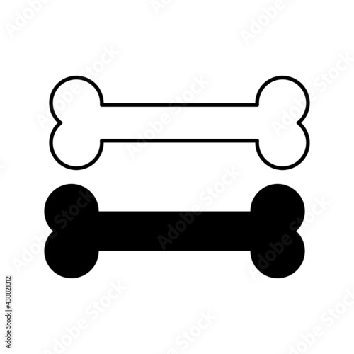 Dog Bowl With Bone Vector Icon on white backround