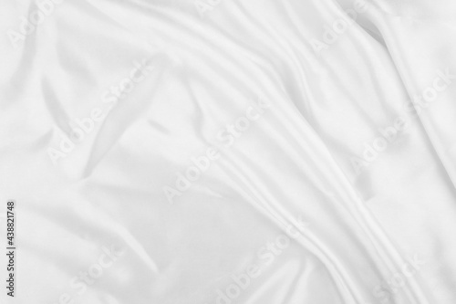 White cloth background abstract with soft waves, closeup texture of cloth