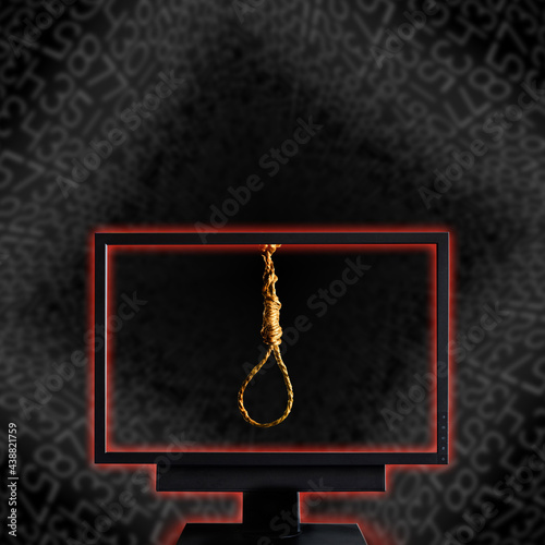 hanging rope on a computer screen