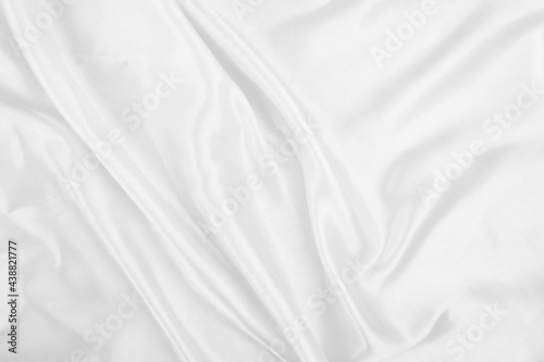 White cloth background abstract with soft waves, closeup texture of cloth