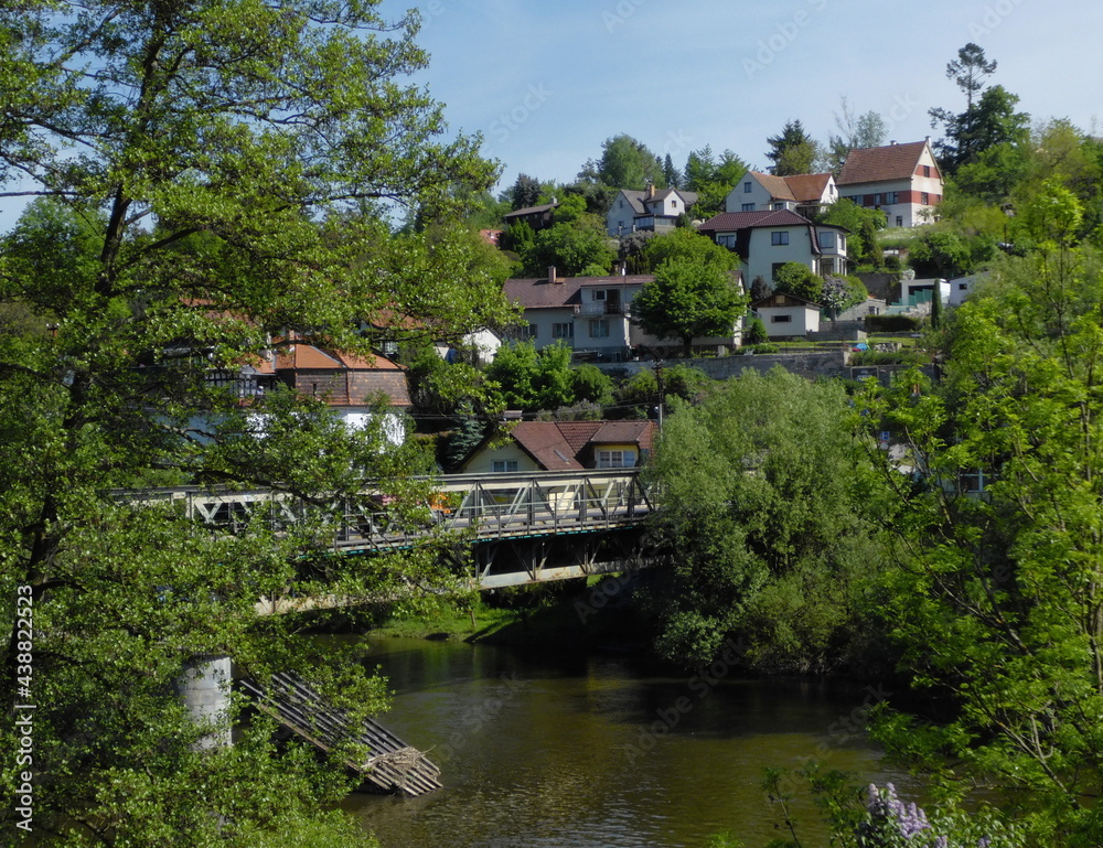 Town Kamenný Přívoz at river Sázava, Central Bohemia, Czech republic,Europe
