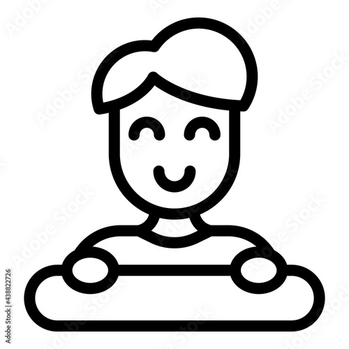 Boy jet lag icon. Outline Boy jet lag vector icon for web design isolated on white background