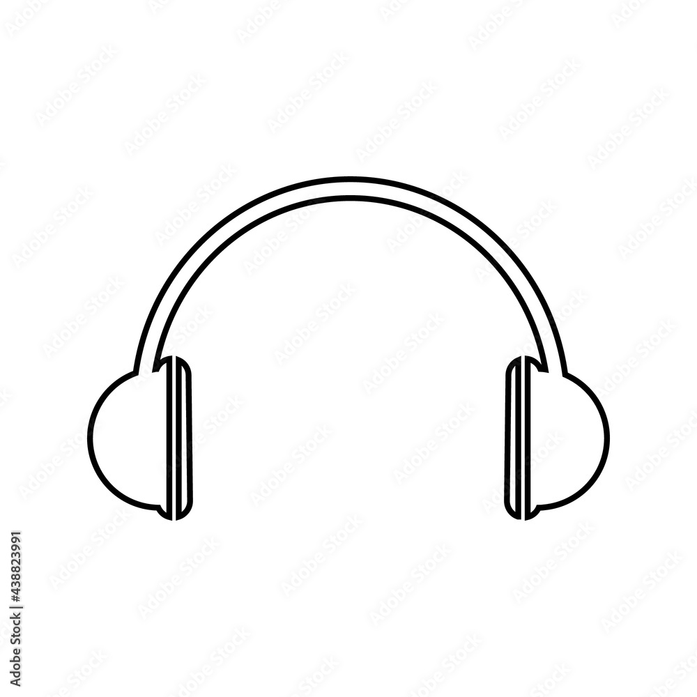 Headphone for support or service icon isolated on white background Headphone for support or service icon isolated on white background