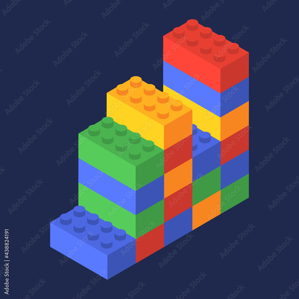 Fototapeta premium Business graph in isometric. Color constructor
