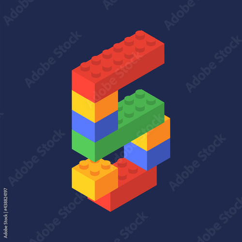 Number five in isometric. Color constructor